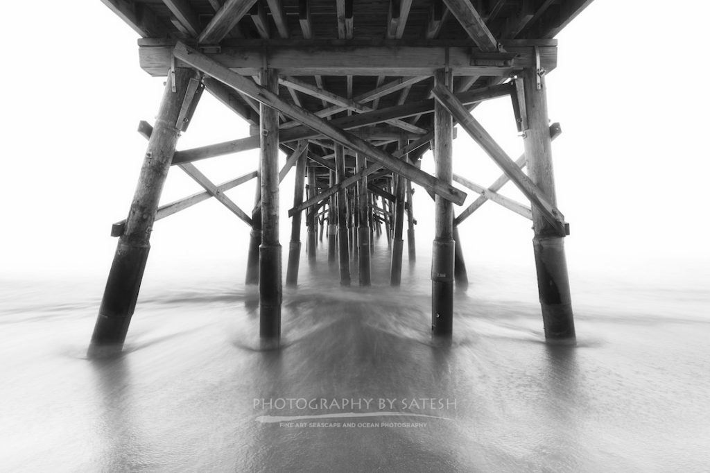 Flagler Beach Pier Black and White