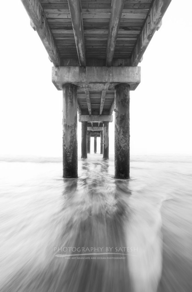 St. Augustine Pier Black and White photograph