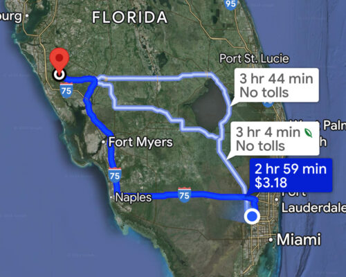 GPS to Myakka River State park